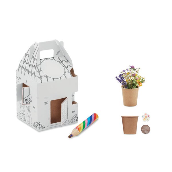 FULLHOUSE Kids' House Shaped Grow Kit with Seeds and Pencil - GiftRetail MO2223