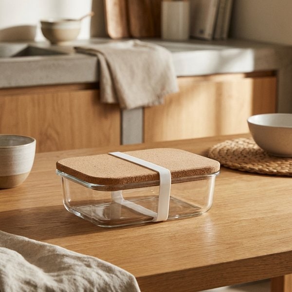 CANOA Glazen lunchbox kurken deksel - GiftRetail MO2255