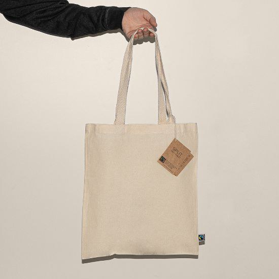 Fairtrade Katoenen Tas met Lange Hengsels SPLIT