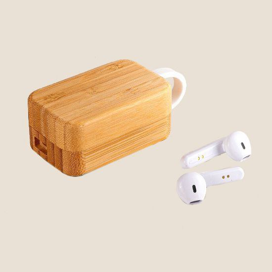 Goya 50690 - Bluetooth 5.0 Draadloze Oordopjes in Bamboe Doos PLAY