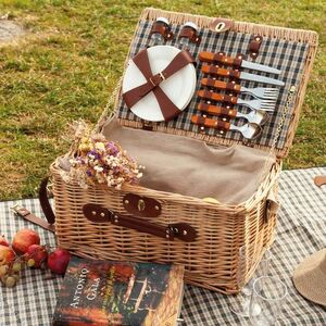 Goya 52040 - Rotan Picknickmand met Accessoires voor 4 KIWANO