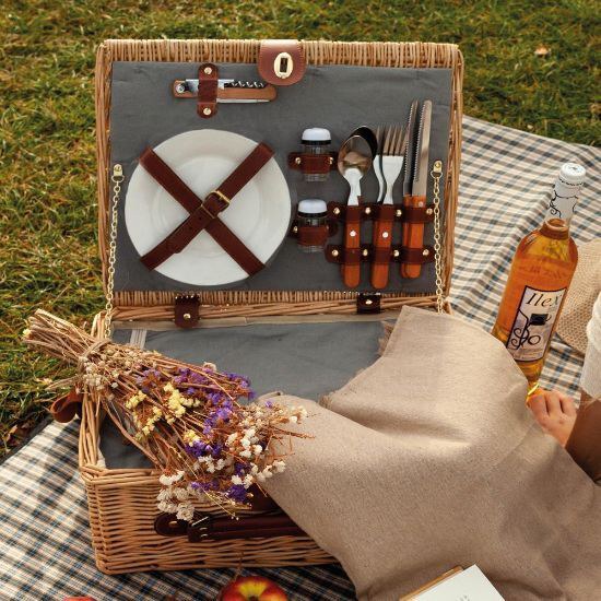 Goya 52042 - Rotan Picknickmand met Accessoires voor 2 DURIAN