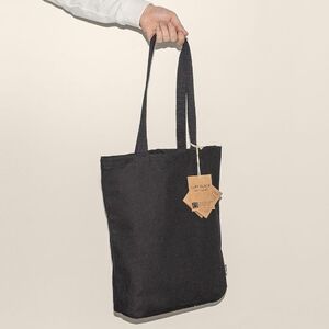 Goya 52045 - Fairtrade Black Cotton Bag with Long Handles FAIRTRADE