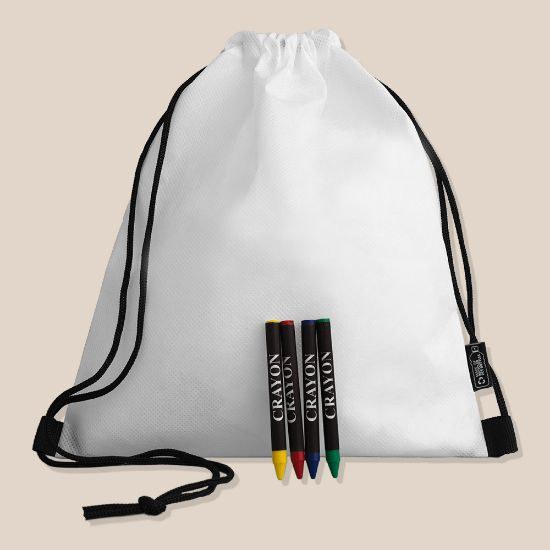 RPET Nonwoven String Backpack with Crayons STROLL