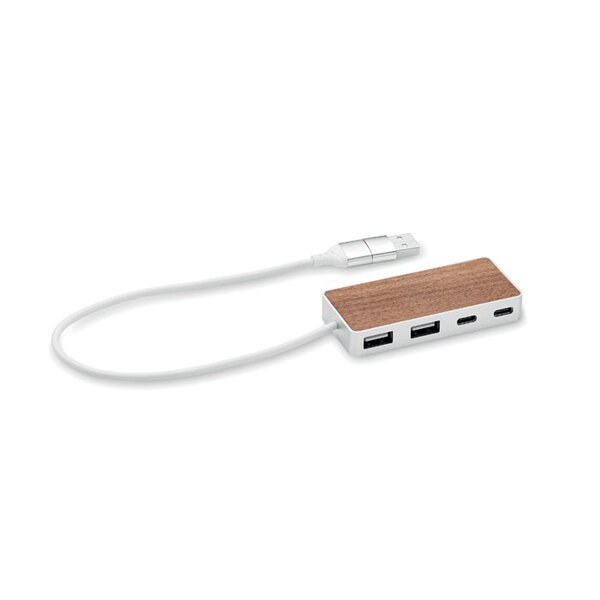 UBAH USB-hub 4 poorten 27,5 cm - GiftRetail MO2387