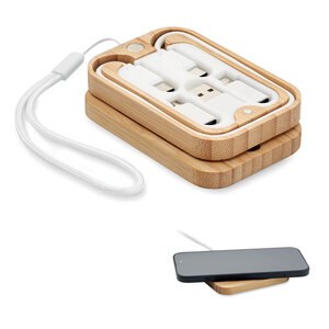 CHARGOO 15W draadloze oplader in bamboe - GiftRetail MO2450