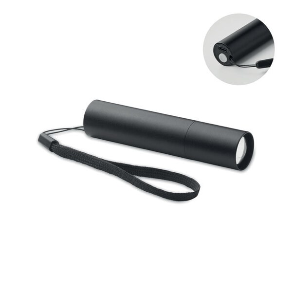 ALUMINATE Oplaadbare aluminium zaklamp - GiftRetail MO2461