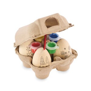 EISET Houten eieren schilderset - GiftRetail MO2563