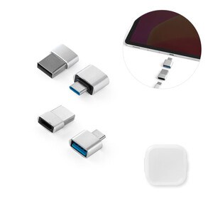 Set van 2 aluminium USB-A / USB-C adapters - Egotier 97090