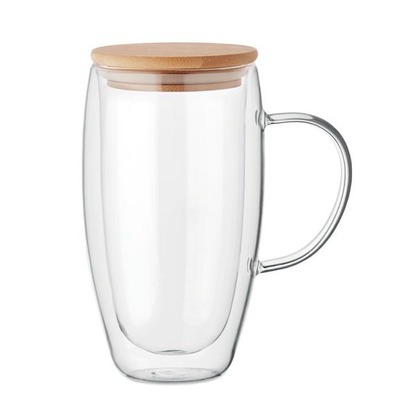 EXISTING NAME Dubbelwandige glazen mok 450ml - GiftRetail MO2673
