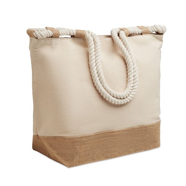 MAKENKE Strandtas canvas/jute - GiftRetail MO2805
