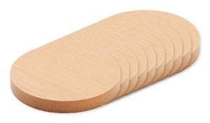 Pak van 100 GiftRetail MO9926 - DAKAI Bamboe onderzetter met opener