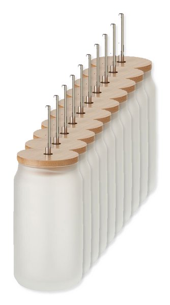 Pak van 10 GiftRetail MO6919 - JARBLIM Sublimatie mason jar 400 ml