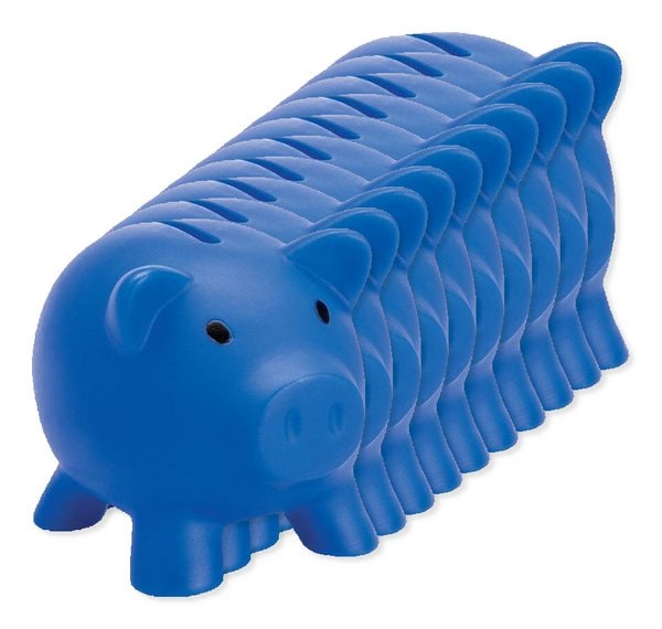 Pack of 100 GiftRetail MO8132 - PVC Piggy Bank with ABS stopper
