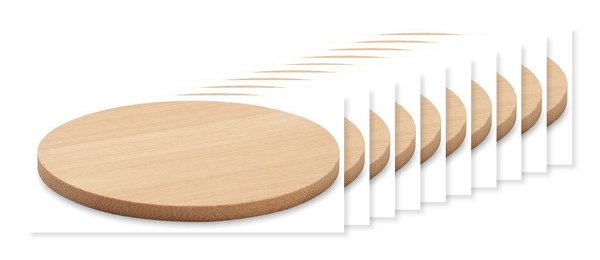 Pak van 10 GiftRetail MO6602 - BAYIN Bamboe ronde onderzetter