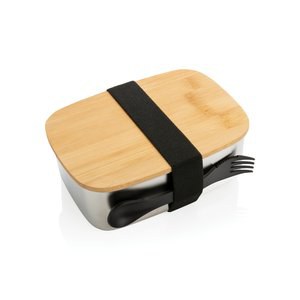 XD Collection P269.62 - Roestvrijstalen lunchbox met bamboe deksel en spork