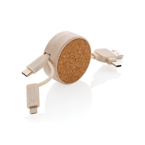 XD Collection P302.36 - Cork and Wheat 6-in-1 retractable cable