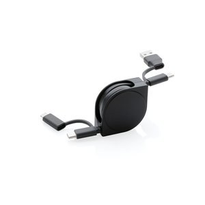 XD Collection P302.66 - RCS standaard recycled plastic and TPE 4-in-1 kabel