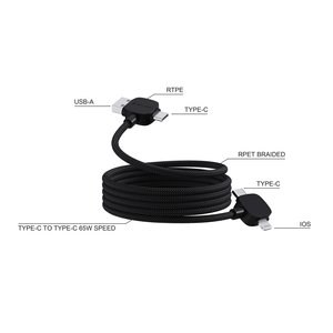 Urban Vitamin P302.71 - Urban Vitamin Stockton 65W gerecycled TPE/PET magn. kabel