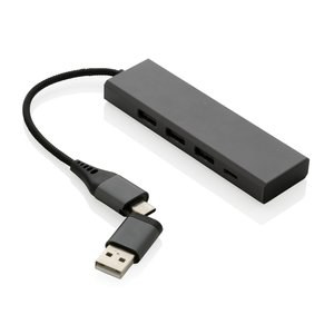 XD Xclusive P308.68 - Terra RCS gerecycled aluminium hub met 3 USB-poorten