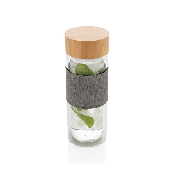 Impact dubbelwandige borosilicaat glazen drinkfles