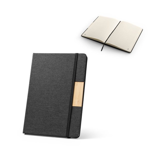 A5-notitieboekje met een harde kaft van 100% gerecycled PET-materiaal en gelinieerde pagina's van gerecycled papier - Egotier 93585